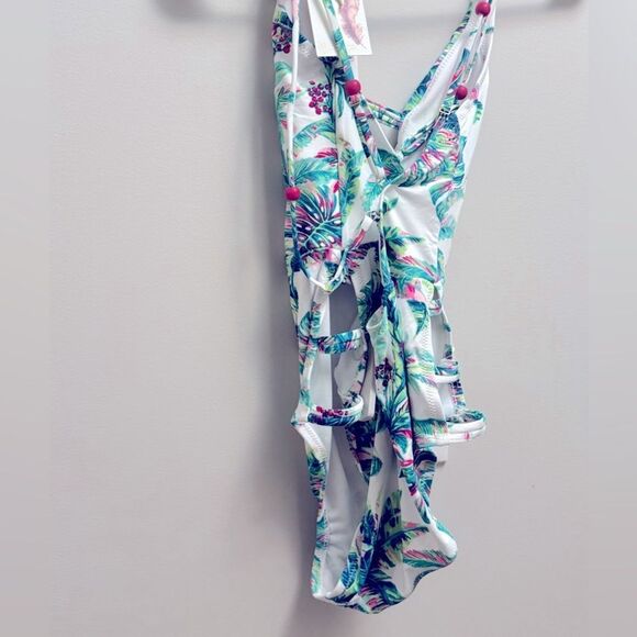 JESSICA SIMPSON Womens Printed Cut-Out One-Piece Swimsuit S swimwear - Picture 11 of 14